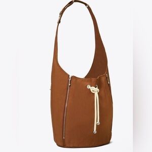 Tory Burch Women's Spaghetti Strap Zip Bucket Bag BOURBON VANILLA / French Cream